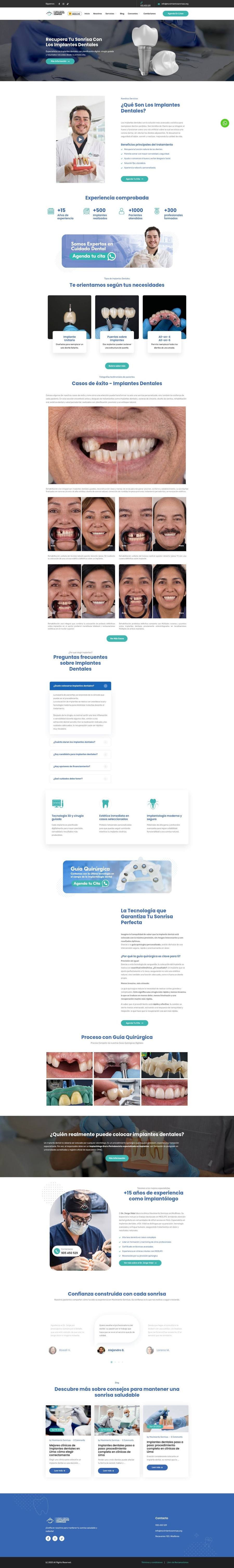 Landing page de implantes dentales diseñada por el equipo